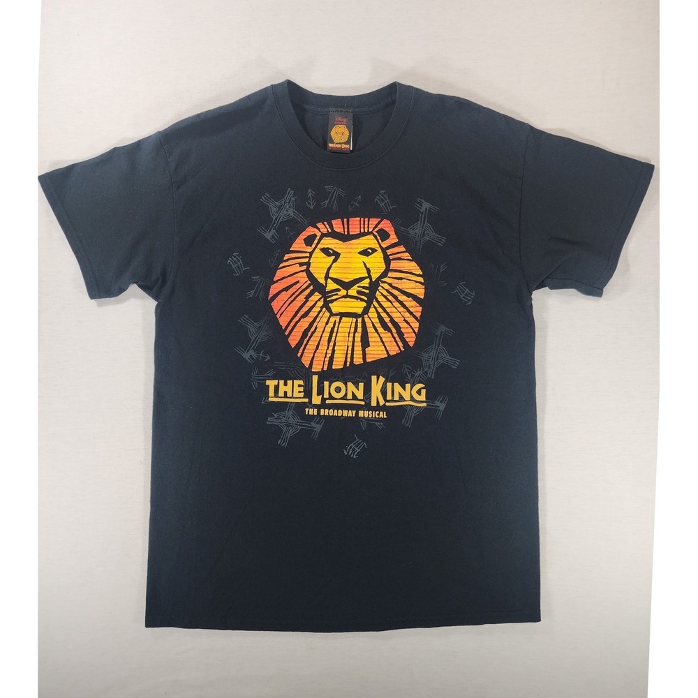 Disney The Lion King Broadway Musical T-Shirt Mens L Black Graphic Tee Vintage